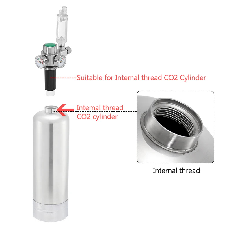 内ネジ式CO2鋼製シリンダー発生器 ステンレス鋼バルブ 水槽 - Aquael Filter Fzn のレビューと価格
