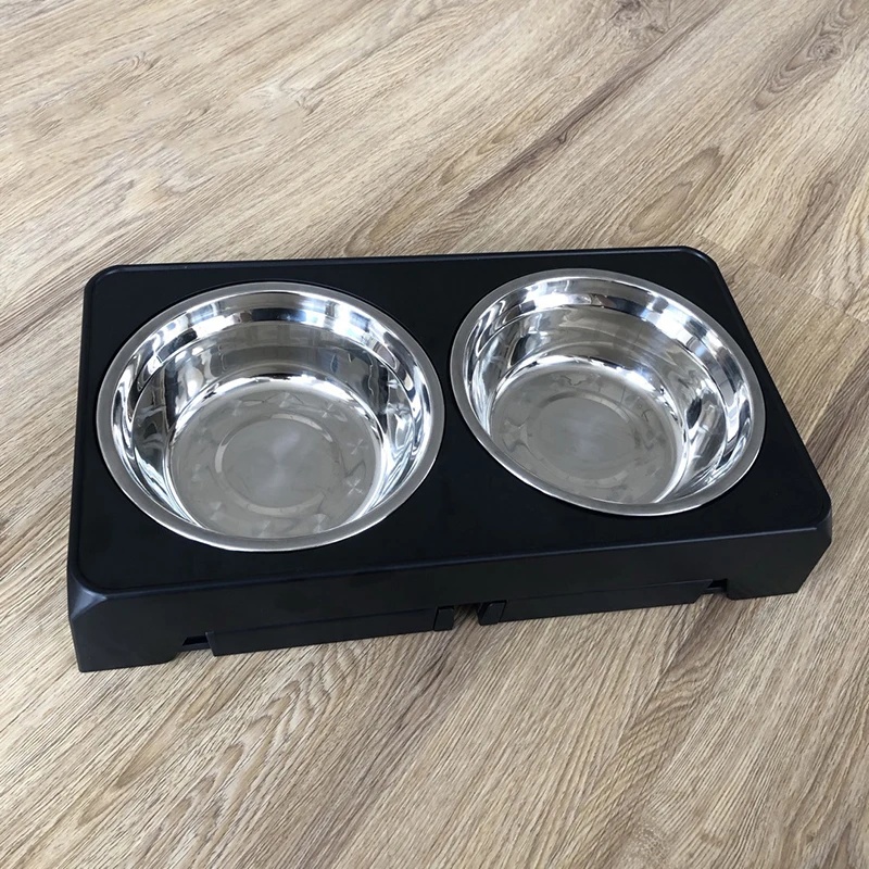 高さ調節可能な犬用食器台。ステンレス製の食器2個付き。小型犬 - Royal Canin Food Medium のレビューと価格